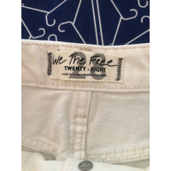 We The Free Women’s White Denim Skirt Size 28  Distressed Button Front Raw Hem - Picture 9 of 9